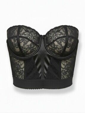 Goddess Bridal Black Lace Bandeau Bustier